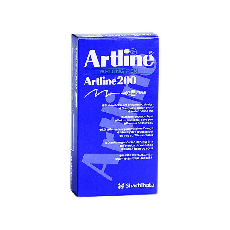 Artline+200+Fineliner+Pen+Fine+Black+%28Pack+of+12%29+A2001