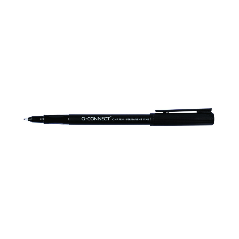 Q-Connect+OHP+Pen+Permanent+Fine+Black+%28Pack+of+10%29+KF01068