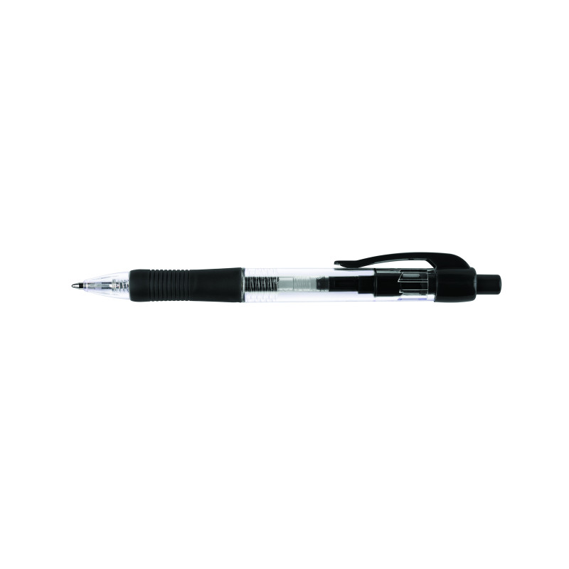 Q-Connect+Retractable+Ballpoint+Pen+Medium+Black+%28Pack+of+10%29+KF00267