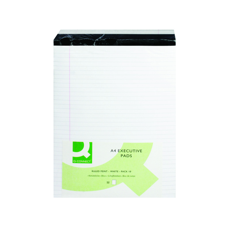 Q-Connect+Ruled+Stitch+Bound+Executive+Pad+52+Leaves+104+Pages+A4+White+%28Pack+of+10%29+KF01386