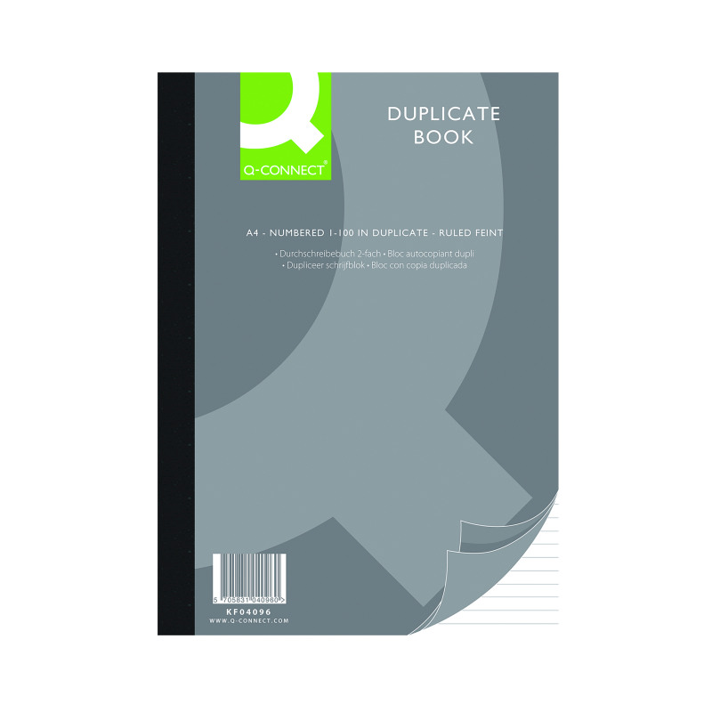Q-Connect+Feint+Ruled+Duplicate+Book+A4+KF04096