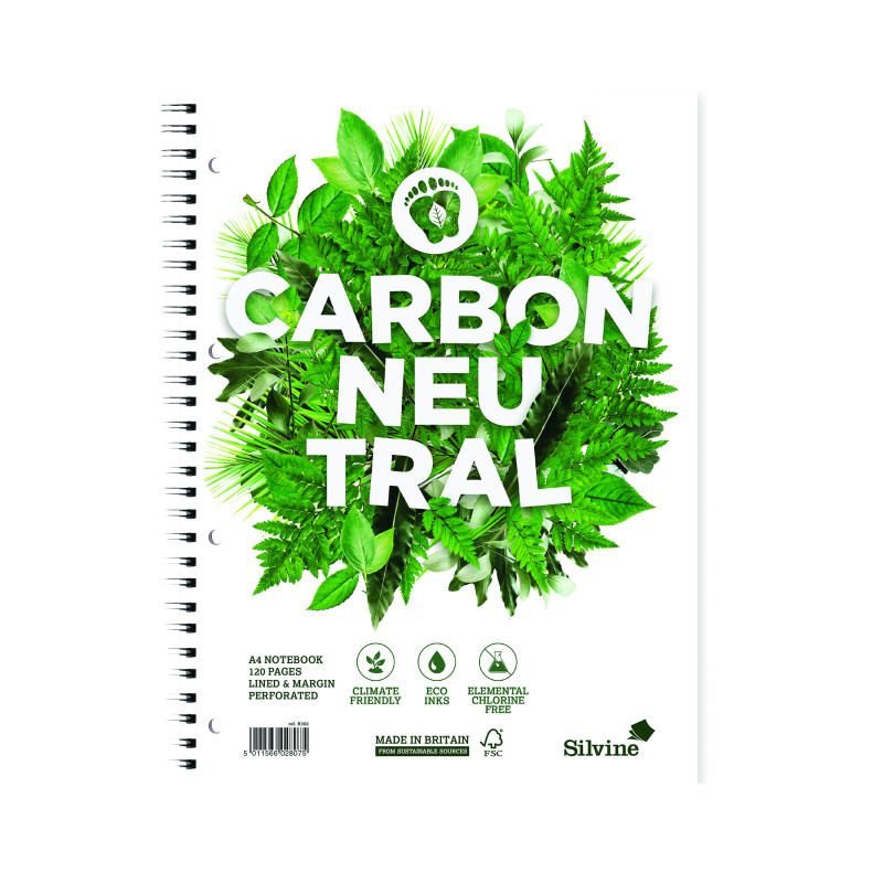Silvine+Carbon+Neutral+Ruled+Notebook+A4+120+Pages+%28Pack+of+5%29+R302