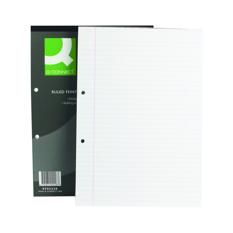 Q-Connect+Feint+Ruled+Margin+Head+Bound+Refill+Pad+160+Pages+A4+%2810+Pack%29+KF02228