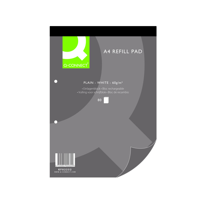 Q-Connect+Plain+Headbound+Refill+Pad+160+Pages+A4+%2810+Pack%29+KF02232