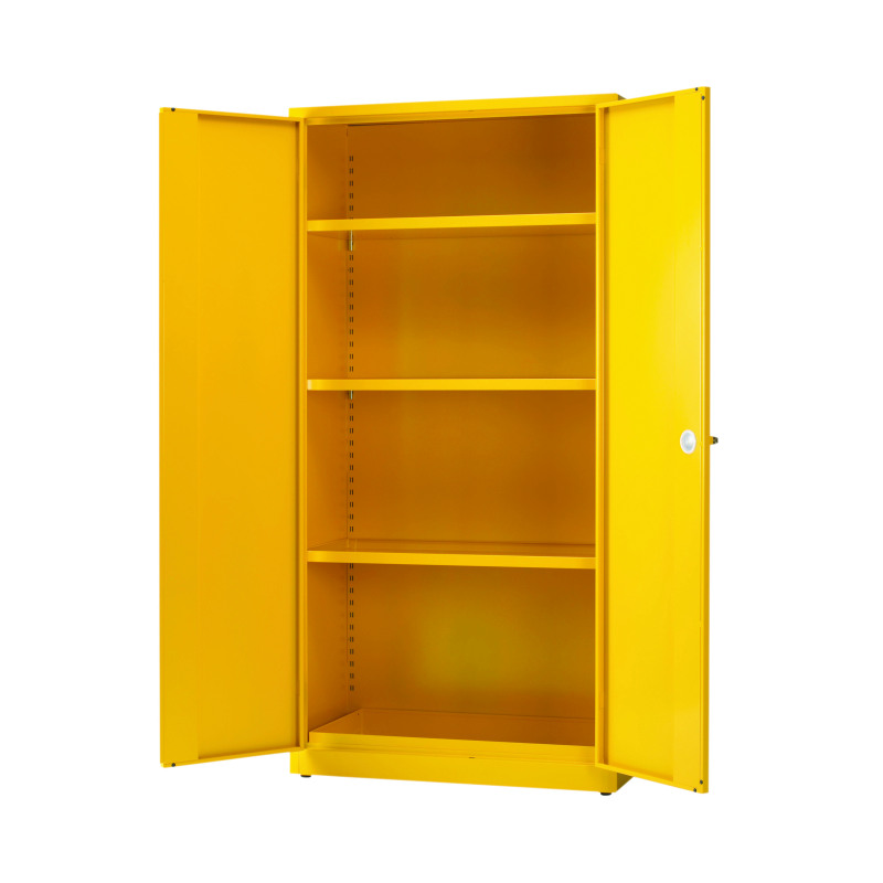 Hazardous+Substance+Storage+Cabinet+72x48x18+inch+C%2FW+3+Shelf+Yellow+188733