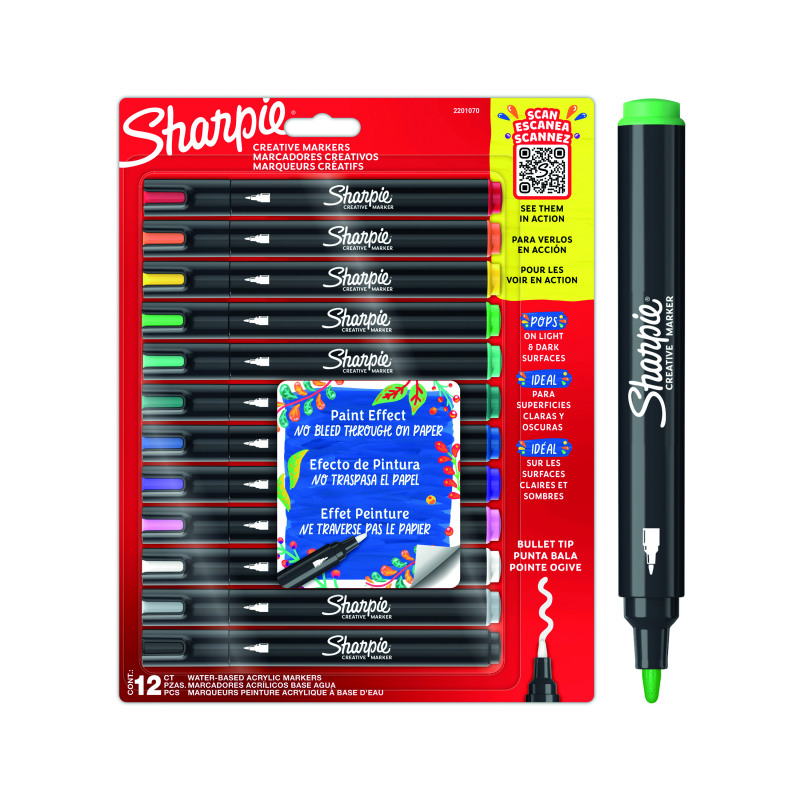 Sharpie+Marker+Paint+Pens+Assorted+%28Pack+of+12%29+2201070
