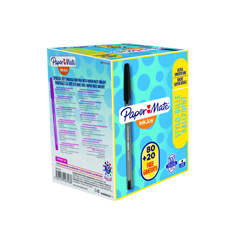 PaperMate+InkJoy+100+Ballpoint+Pen+Medium+Black+%28Pack+of+100%29+S0977410
