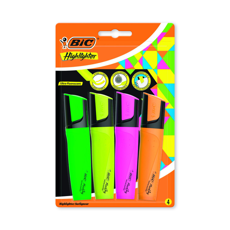 Bic+Marking+Highlighter+Chisel+Tip+Assorted+%28Pack+of+4%29+943652