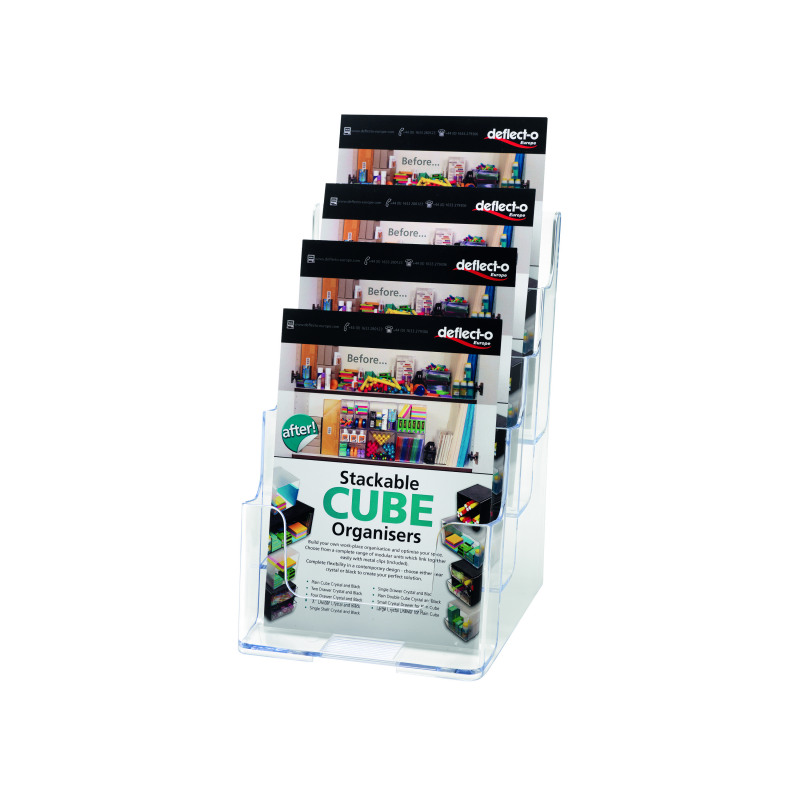 Deflecto+4+Tier+Literature+Holder+A5+DE779YTCRY