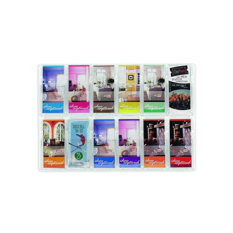 Safco+12+Pocket+Deluxe+Pamphlet+Literature+Rack+5604CL