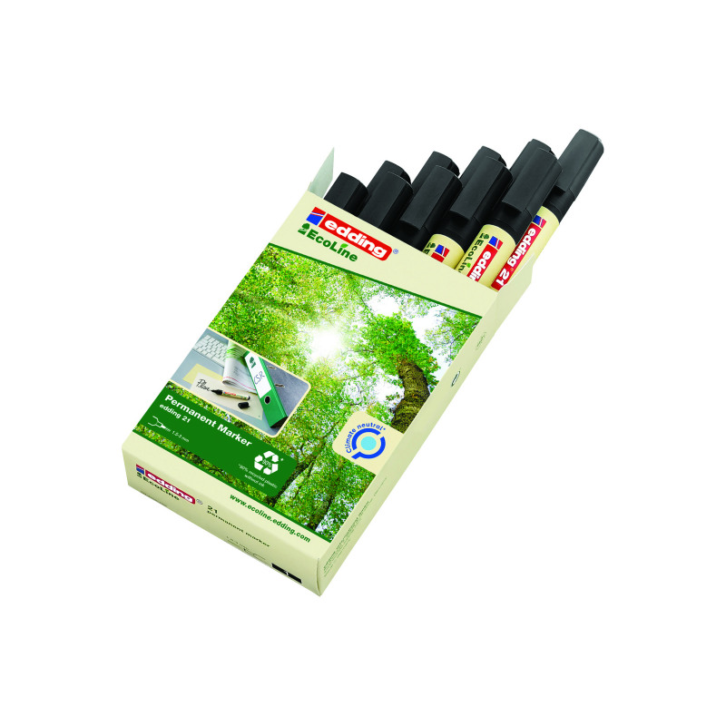 Edding+21+Ecoline+Permanent+Markers+Black+%28Pack+of+10%29+4-21001