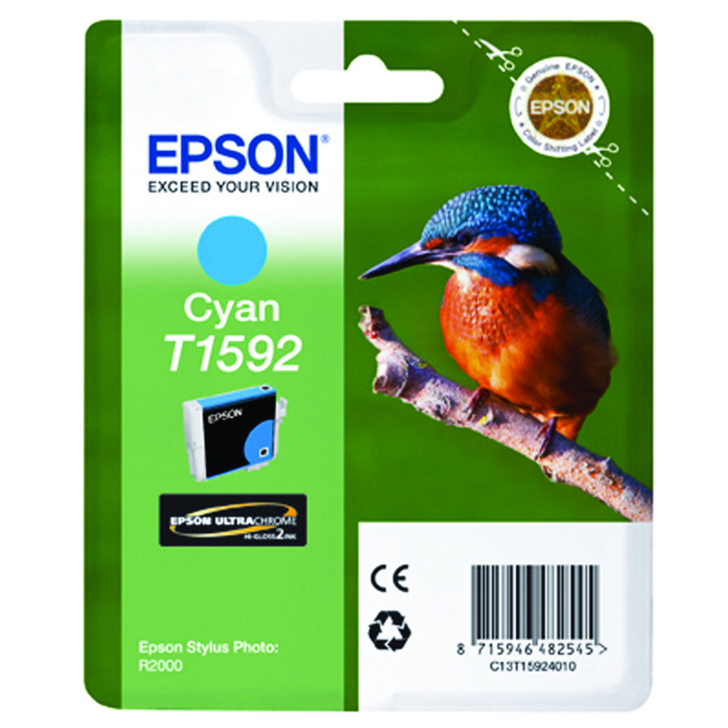 Epson+T1592+Kingfisher+UltraChrome+Hi-Gloss+Ink+Cartridge+Cyan+C13T15924010