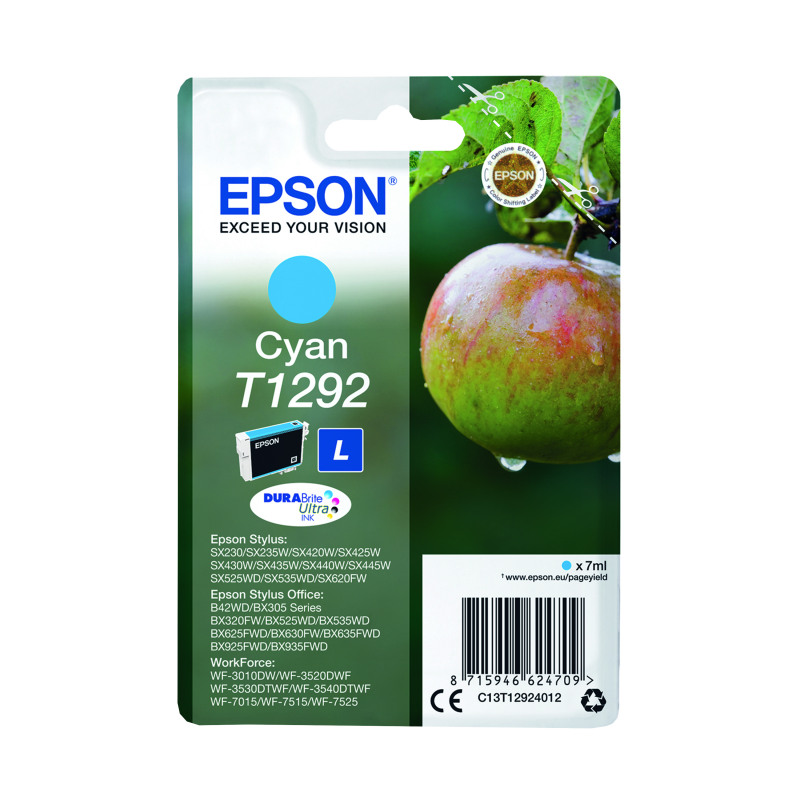 Epson+T1292+Apple+DURABrite+Ultra+Ink+Cartridge+Cyan+C13T12924012
