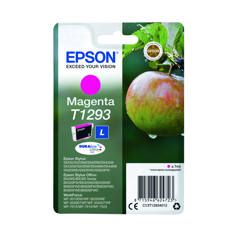 Epson+T1293+Apple+DURABrite+Ultra+Ink+Cartridge+Magenta+C13T12934012