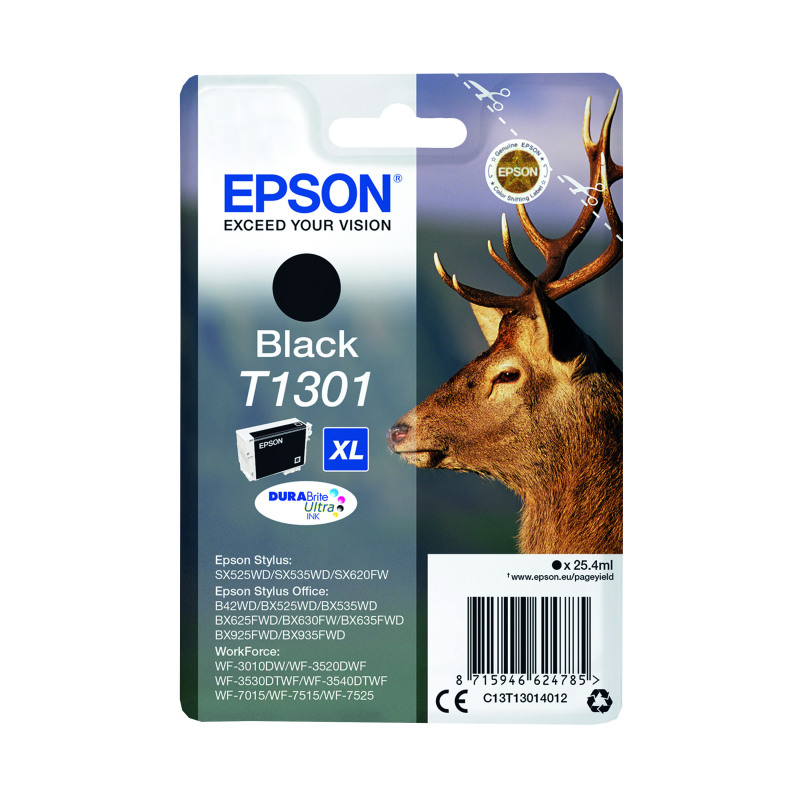 Epson+T1301+Stag+DURABrite+Ultra+Ink+Cartridge+Black+C13T13014012