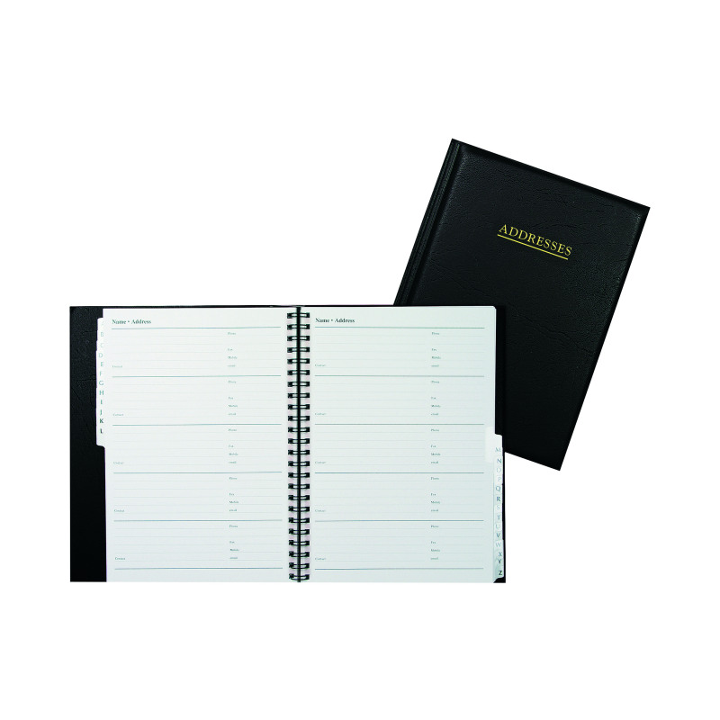 Collins+Wirebound+Business+Address+Book+A5+Black+BA5