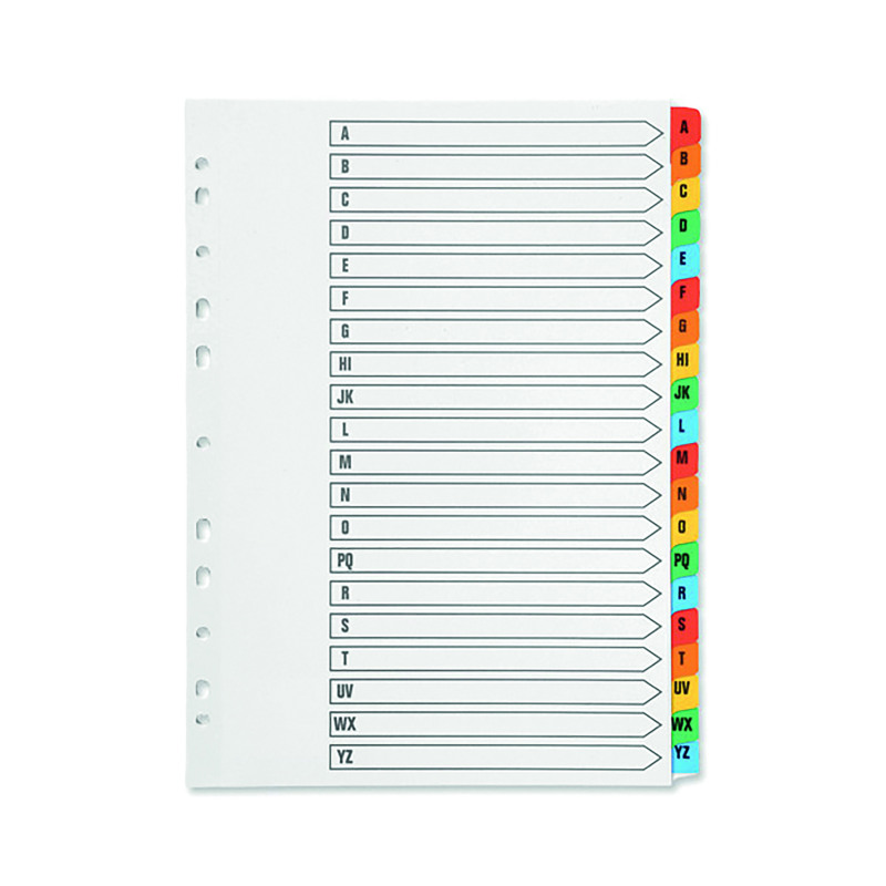 Q-Connect+Index+A4+Multi-Punched+A-Z+20-Part+Reinforced+KF01523