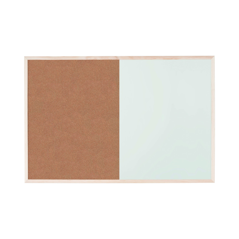 Bi-Office+Cork+and+Drywipe+Combination+Board+600x400mm+MX03001010