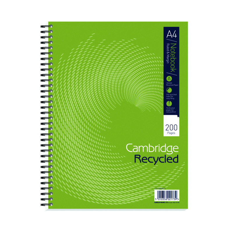 Cambridge+Recycled+Ruled+Wirebound+Notebook+200+Pages+A4%2B+%28Pack+of+3%29+100080423