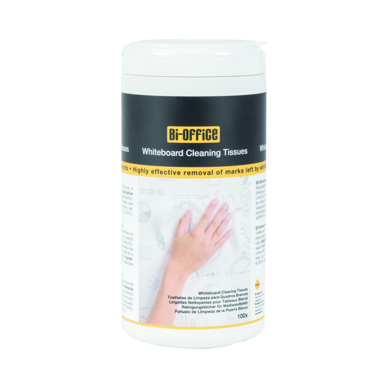 Bi-Office+Whiteboard+Cleaning+Wet+Wipes+%28Pack+of+100%29+BC02