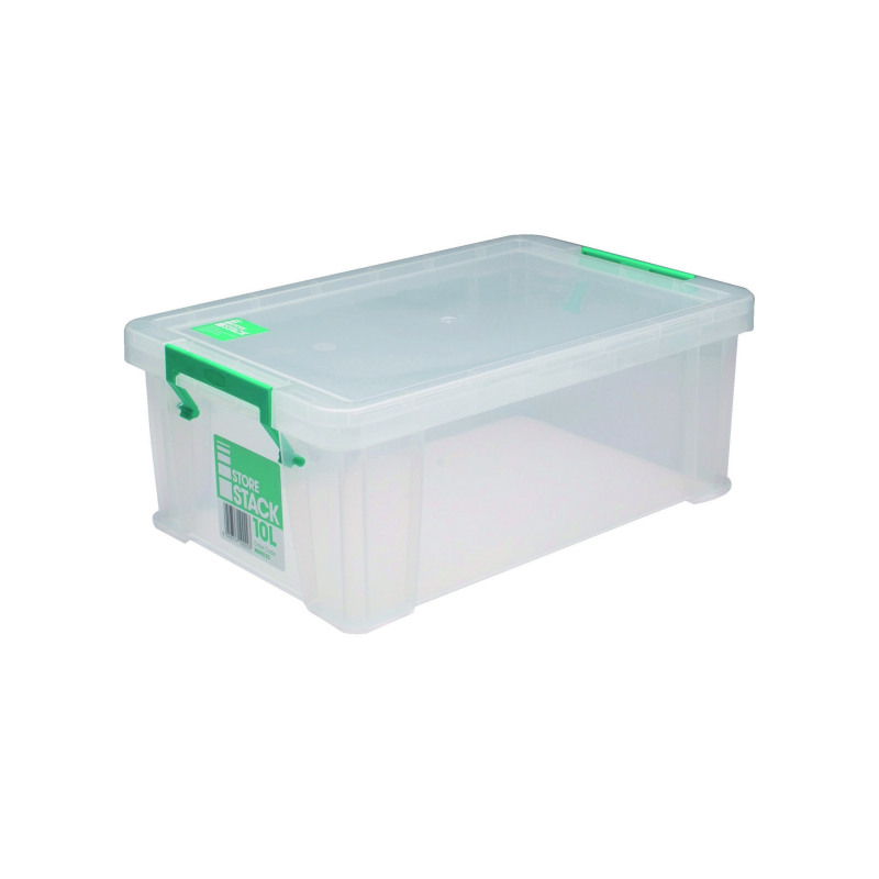 StoreStack+10+Litre+Storage+Box+W400xD255xH150mm+Clear+RB90123