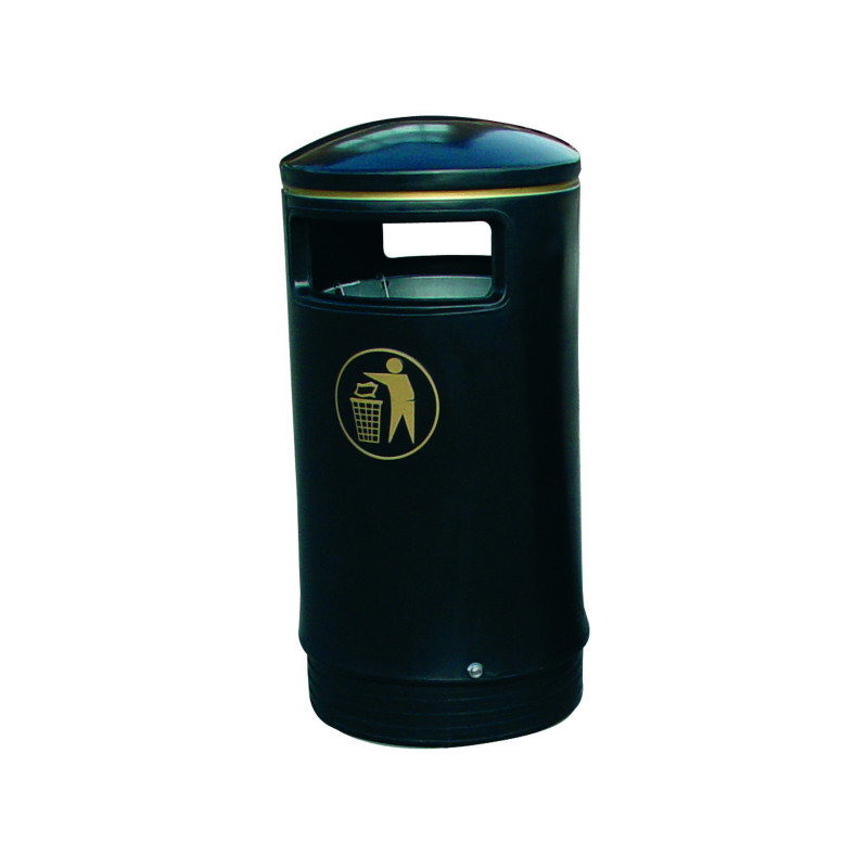 Outdoor+Hooded+Top+Bin+75+Litre+Victorian+Black+321770