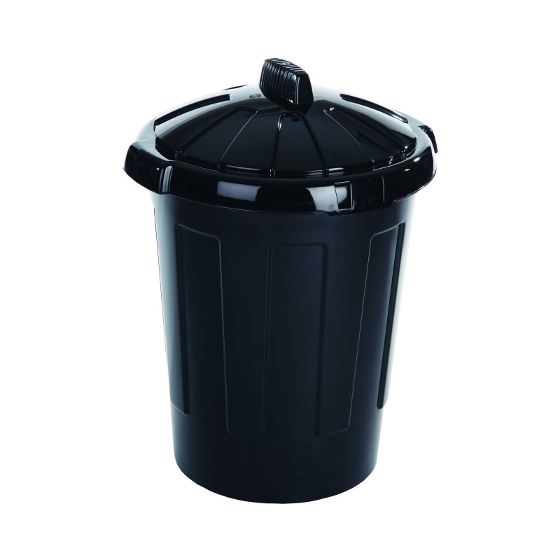 Plastic+Dustbin+80+Litre+Black+379770