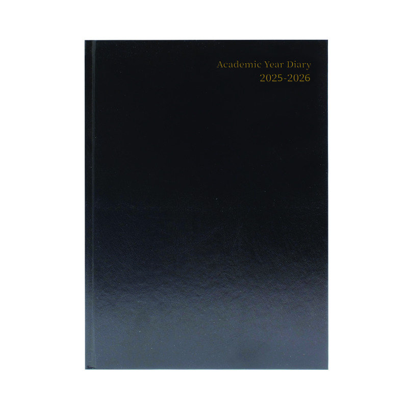 5+Star+Academic+Diary+Week+To+View+A5+Black+2025-2026+KF3A5ABK25