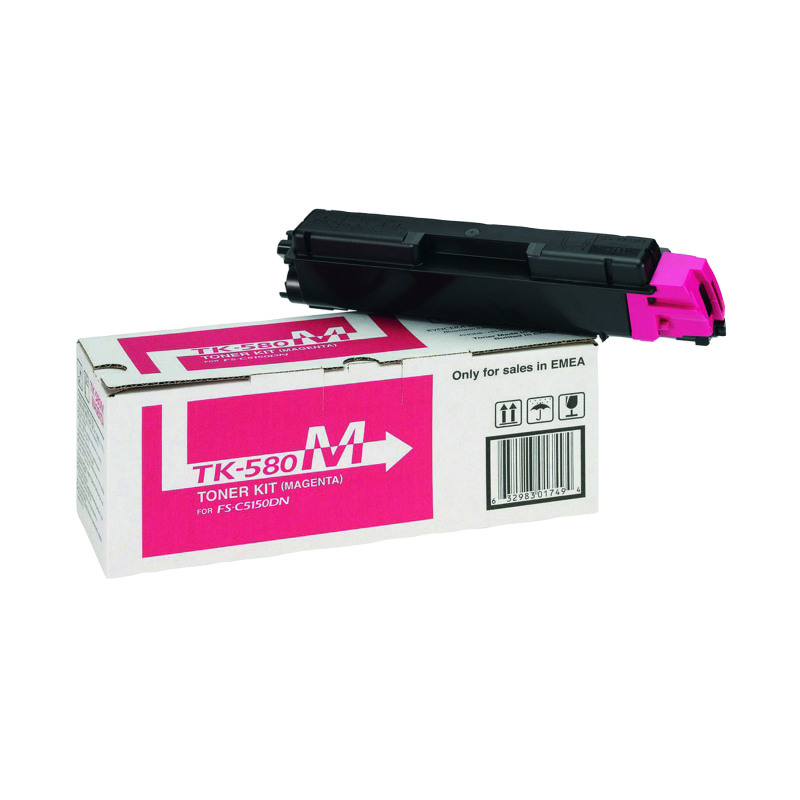 Kyocera+TK-580M+Toner+Cartridge+Magenta+1T02KTBNL0