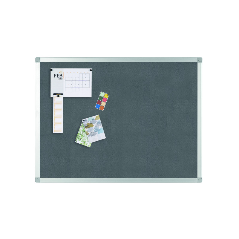 Q-Connect+Aluminium+Frame+Felt+Noticeboard+with+Fixing+Kit+900x600mm+Grey+9700025