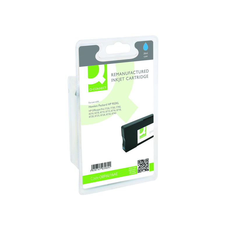 Q-Connect+Remanufactured+Inkjet+Cartridge+Cyan+For+HP+F6U16AE+F6U16AE-COMP