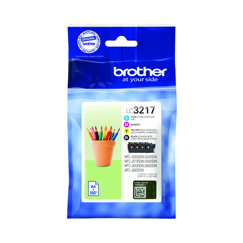 Brother+LC3217+Inkjet+Cartridge+CMYK+Multipack+LC3217VAL