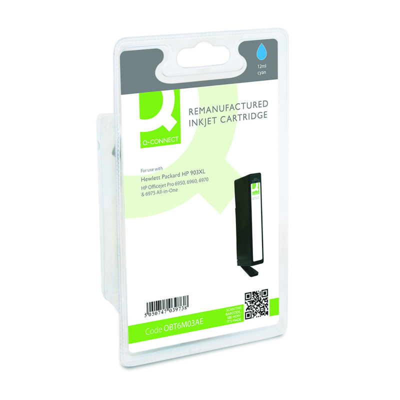 Q-Connect+Remanufactured+Inkjet+Cartridge+Cyan+For+HP+T6M03AE+T6M03AE-COMP