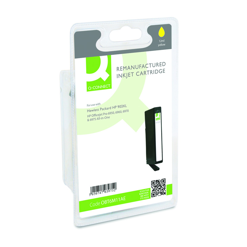 Q-Connect+Remanufactured+Inkjet+Cartridge+Yellow+For+HP+T6M11AE+T6M11AE-COMP