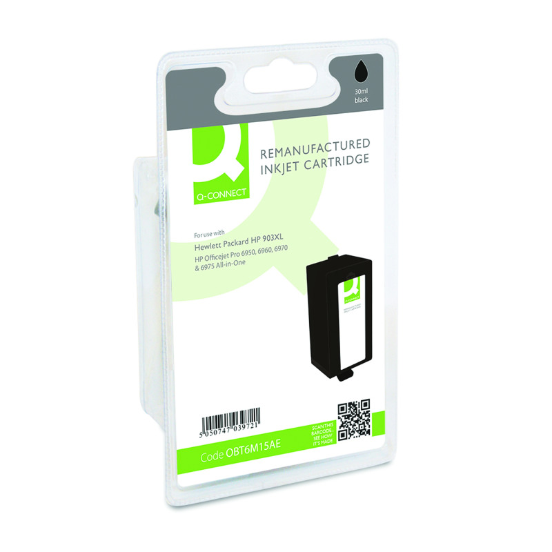 Q-Connect+Remanufactured+Inkjet+Cartridge+Black+For+HP+T6M15AE+T6M15AE-COMP