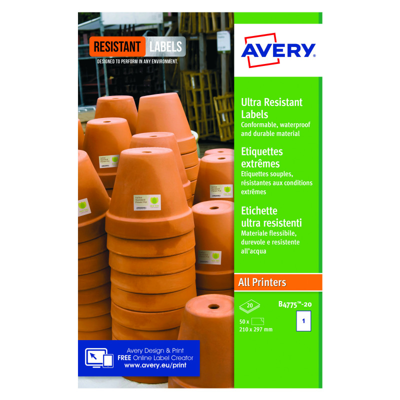 Avery+Ultra+Resistant+Labels+210x297mm+%28Pack+of+20%29+B4775-20