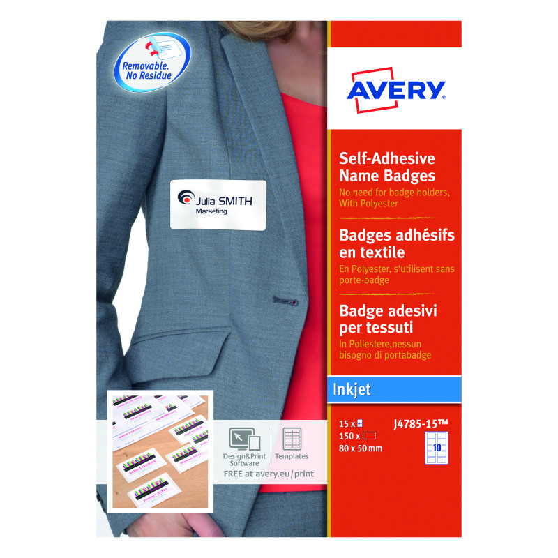 Avery+Self-Adhesive+Name+Badges+80x50mm+%28Pack+of+150%29+J4785-15