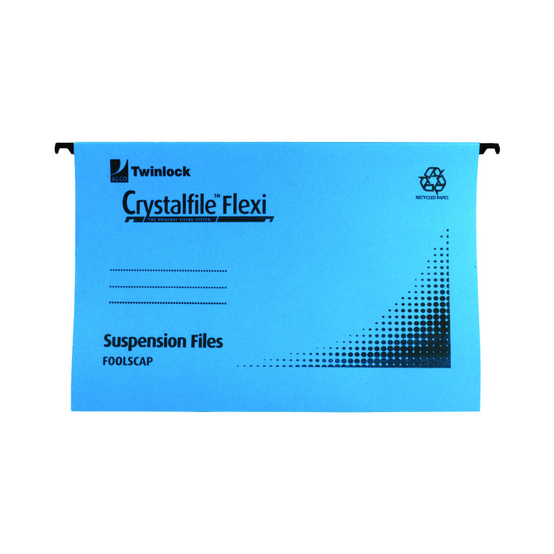 Rexel+Crystalfile+Flexi+Standard+Foolscap+Blue+%2850+Pack%29+3000041