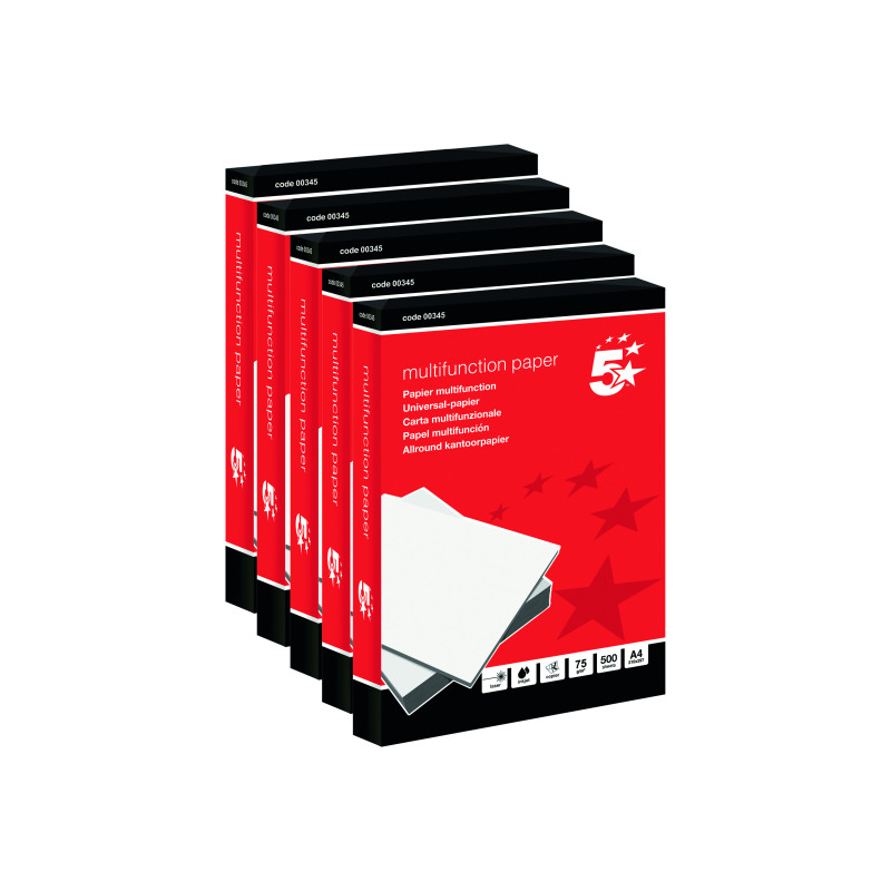 5+Star+Copier+Paper+75gsm+A4+White+%28Pack+of+2500%29+FS00345
