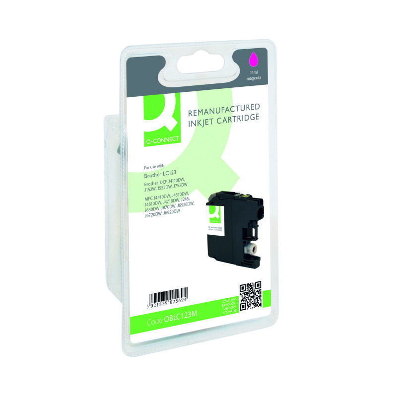 Q-Connect+Brother+LC123+Remanufactured+Inkjet+Cartridge+Magenta+RM-QC-6615-00