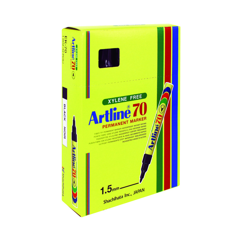 Artline+70+Bullet+Tip+Permanent+Marker+Black+%28Pack+of+12%29+A701