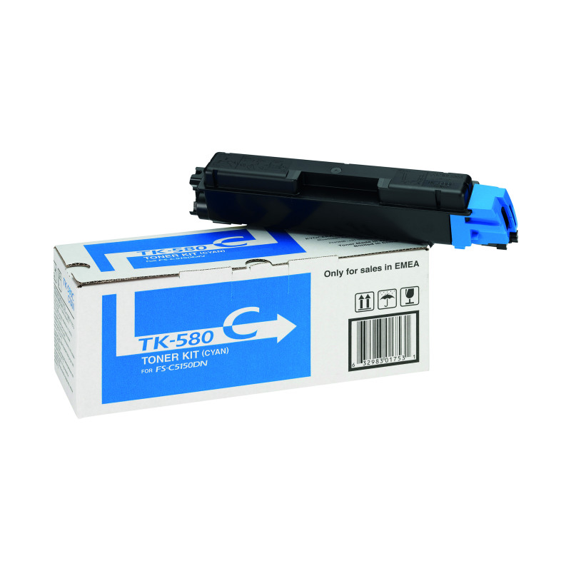 Kyocera+TK-580C+Toner+Cartridge+Cyan+1T02KTCNL0