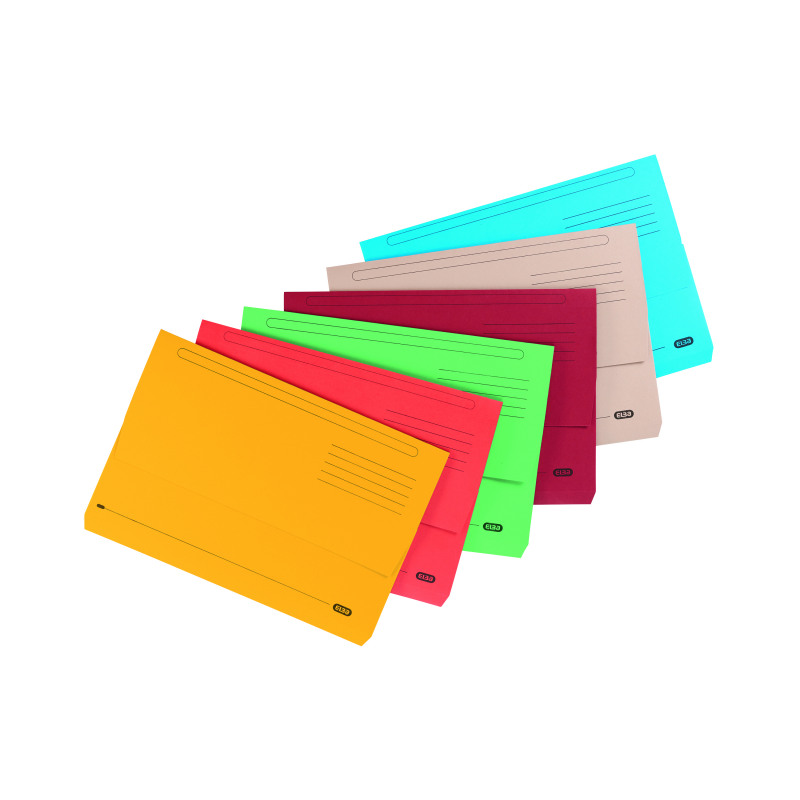 Elba+Strongline+Document+Wallet+Bright+Manilla+Foolscap+Assorted+%28Pack+of+10%29+400099327