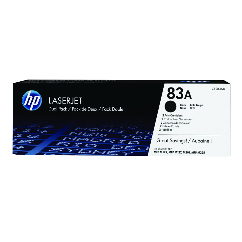 HP+83A+Original+LaserJet+Toner+Cartridge+Black+2-pack+CF283AD