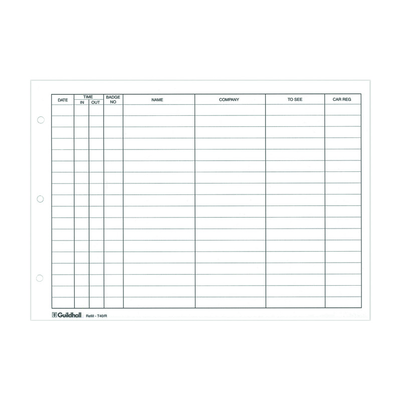 Exacompta+Guildhall+Loose-Leaf+Visitors+Book+Refill+%28Pack+of+50%29+T40%2FR