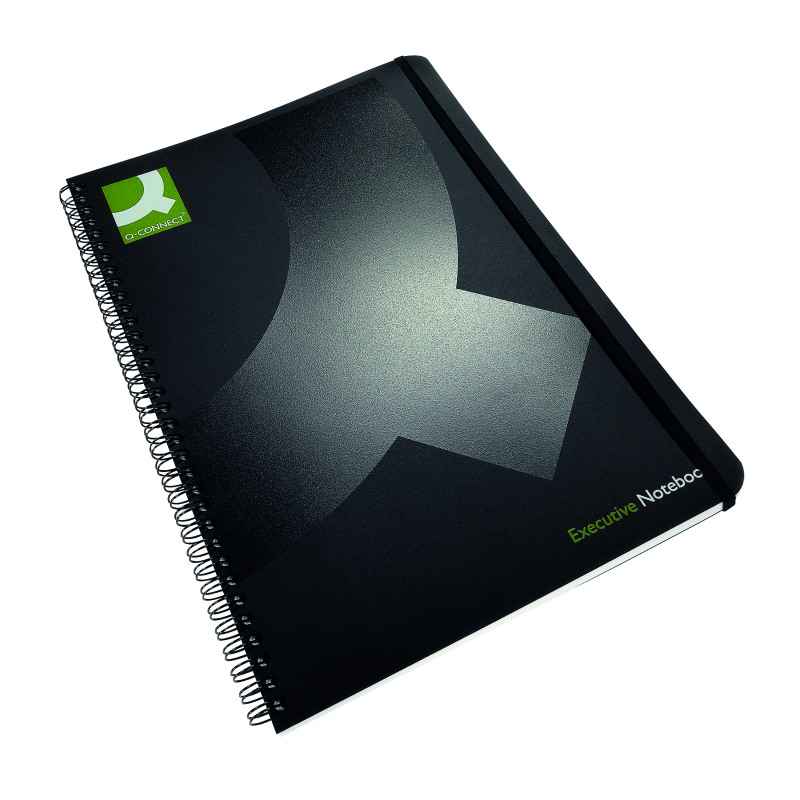 Q-Connect+Polypropylene+Wirebound+Book+A4+Black+%283+Pack%29+KF03729