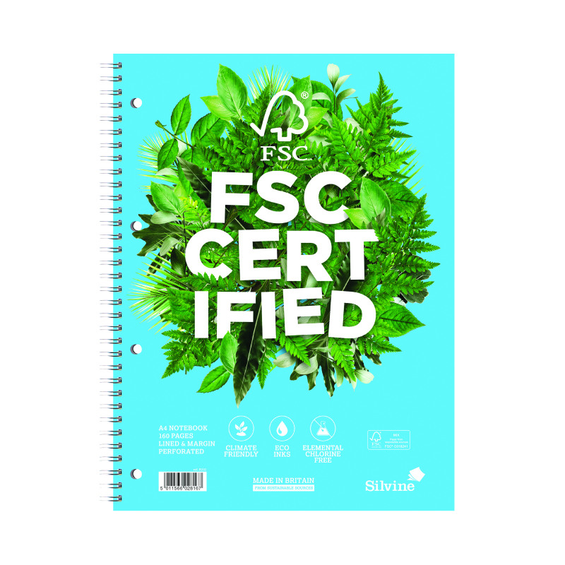 Silvine+Premium+Environmentally+Friendly+Ruled+Notebook+160+Pages+A4+%285+Pack%29+R202