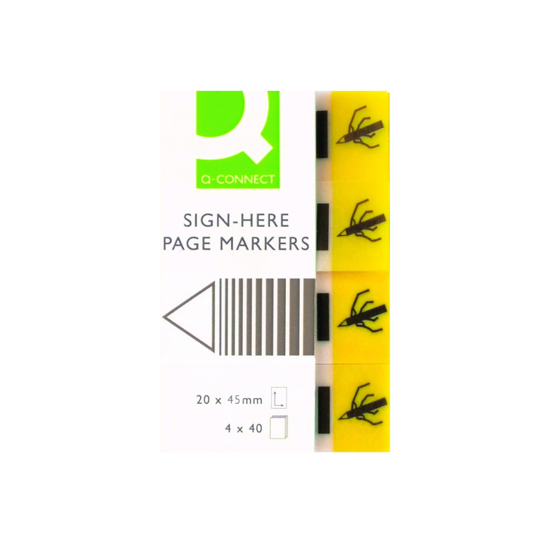 Q-Connect+Quick+Tabs+Sign-Here+20x45mm+40+Tabs+4+Pads+Yellow+%28Pack+of+160%29+KF01979