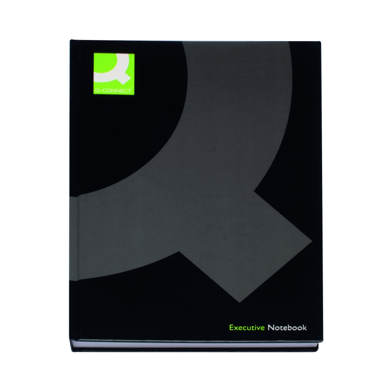 Q-Connect+Hardback+Casebound+Notebook+A4+Black+%28Pack+of+3%29+KF03725
