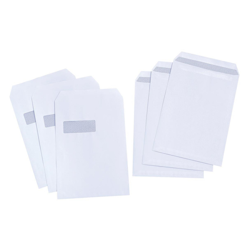 5+Star+Envelopes+Pocket+Press+Seal+Window+90gsm+C4+324x229mm+White+%28Pack+of+250%29